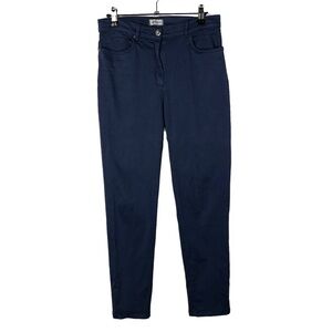 Antonelle Dark Blue Straight Leg High Rise Pants 4